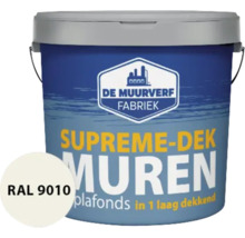Emmer muurverf Supreme-Dek voor muren en plafonds, dekkend in 1 laag, RAL 9010