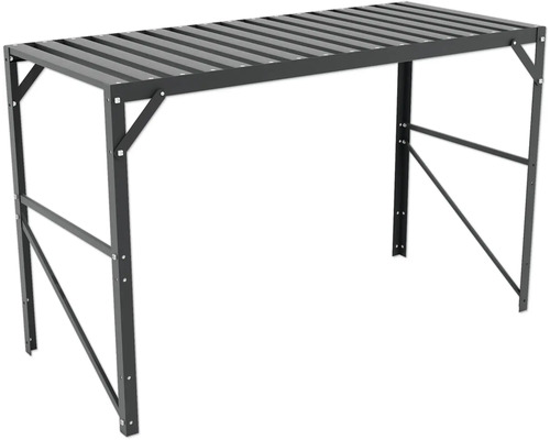 Zwaar uitgevoerd stalen rek met schappen