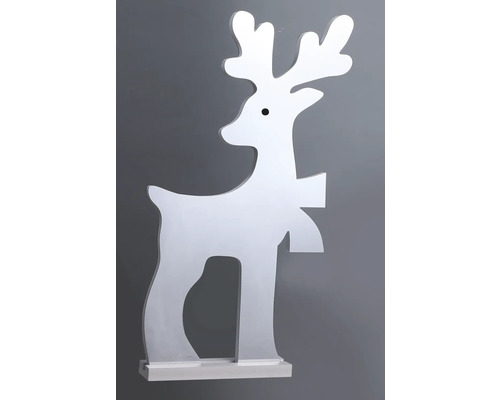 Decoratief houten rendierfiguur op een sokkel