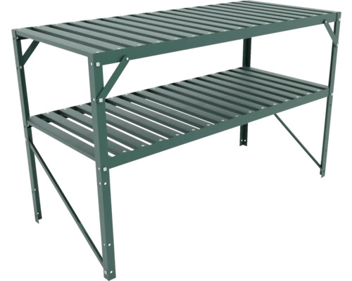 Metalen rek met twee planken voor binnen- en buitengebruik