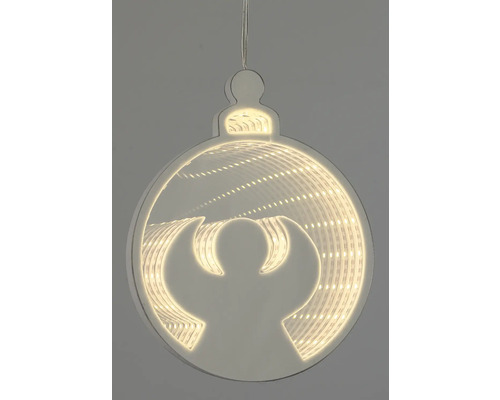 Decoratieve kerstbal met LED-verlichting en engelmotief