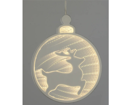 Decoratieve hanglamp in bolvorm met rendiermotief en lichteffect voor kerst