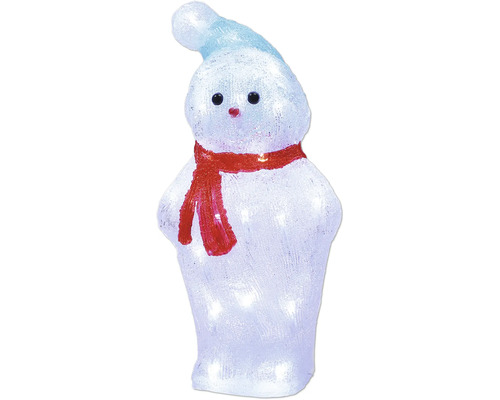 Sneeuwpopfiguur met verlichting en sjaal als kerstdecoratie