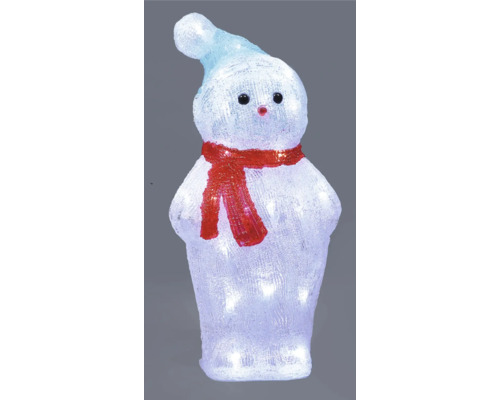 Decoratieve sneeuwpop met verlichting en sjaal