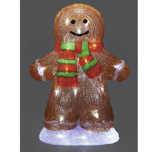 Peperkoekmannetje figuur met verlichting en sjaal als kerstdecoratie