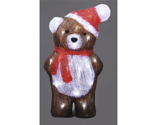 Decoratief figuur teddybeer met muts en sjaal