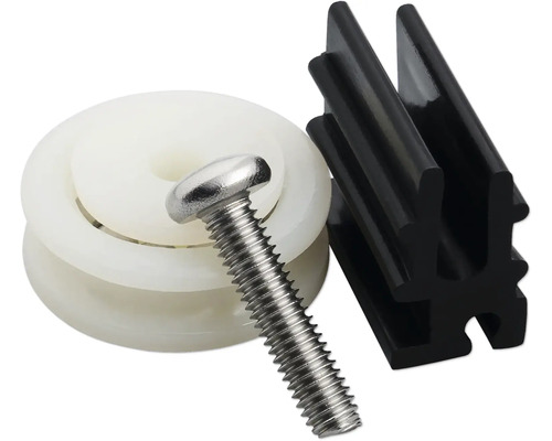 Vervangingsset voor raambeslag met schroef, rol en geleider