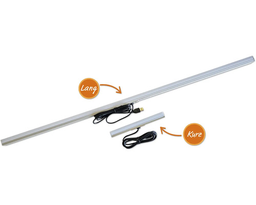 Twee LED-lampen in verschillende lengtes met USB-kabel