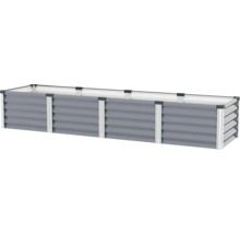 Grijze verhoogde tuinbak met horizontale ribbels