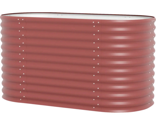 Verhoogde tuinbak van gegolfd staal met schroeven