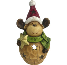 Decoratief figuur rendier met muts en ster