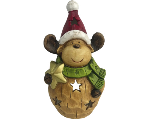 Decoratief figuur rendier met muts en ster