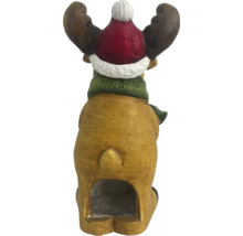 Decoratieve eland voor theelichtjes met muts en sjaal