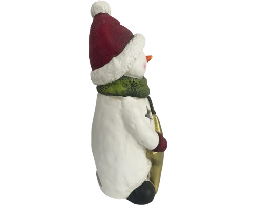 Sneeuwpopfiguur met muts, sjaal en lantaarn als kerstdecoratie