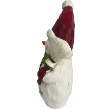 Decoratief figuur sneeuwpop met rode muts en sjaal
