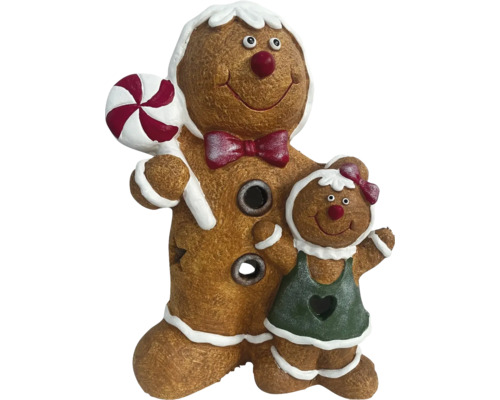 Decoratief figuur peperkoekmannetje en -vrouwtje met verlichting
