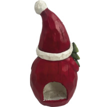 Decoratief kersthuisfiguur met muts en boom