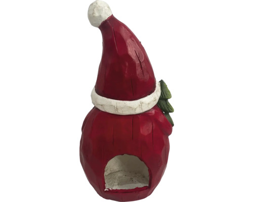 Decoratief kersthuisfiguur met muts en boom