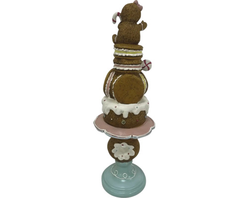 Decoratieve taartstandaardfiguur met peperkoekthema voor kerstdecoratie