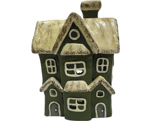 Decoratief huisfiguur met ramen en schoorsteen