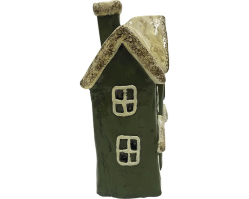 Decoratief huisfiguur met ramen en schoorsteen