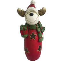 Kerstdecoratie eland met cadeau en sterren