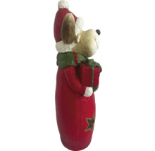 Decoratief kersthondenbeeld met cadeau