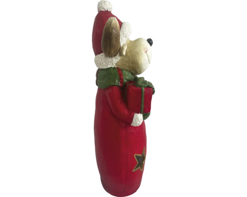 Decoratief kersthondenbeeld met cadeau