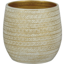Decoratieve bloempot van keramiek met horizontale patronen