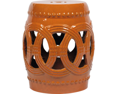 Passion for Pottery Plantenstandaard Isa Aardewerk oranje Ø 37 cm H 46 cm Keramische tuinkruk met open, opengewerkt ontwerp