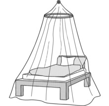 Bed met klamboe voor insectenbescherming
