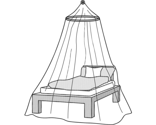Bed met klamboe voor insectenbescherming
