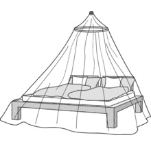 Bed met klamboe