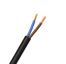 Tweeledige elektrische kabel met blauwe en bruine aderisolatie