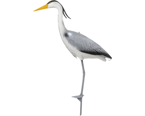 Reiger nep om vijverrovers af te schrikken