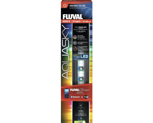 Fluval Aquasky 3.0 led aquariumverlichting met 6500 kelvin, 21 watt en 75 tot 106 centimeter lengte