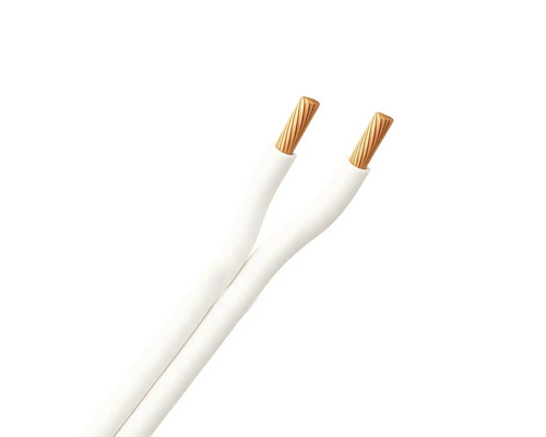 Tweelingsnoer 2x0,75 mm² wit (per meter) Tweelingsnoer luidsprekerkabel met koperdraad en isolatie