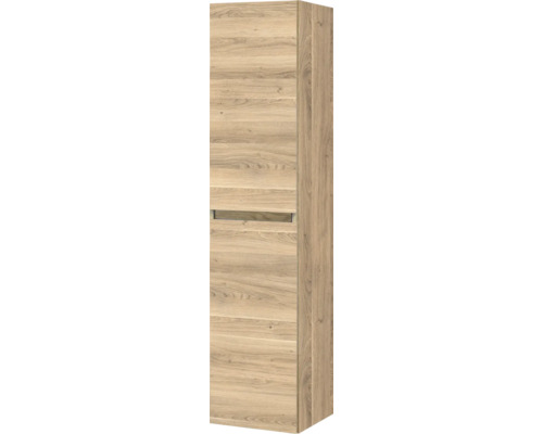 SANOX Hoge badkamerkast K-Line 160x35x35 cm grey oak Hoge kast met een lade in houtdesign