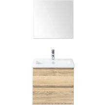 Wastafelonderkast met spiegel en twee laden