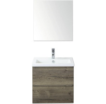 Wastafelmeubel met spiegel, onderkast met twee laden en kraan