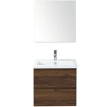 Wastafel met onderkast, wasbak, kraan en spiegel