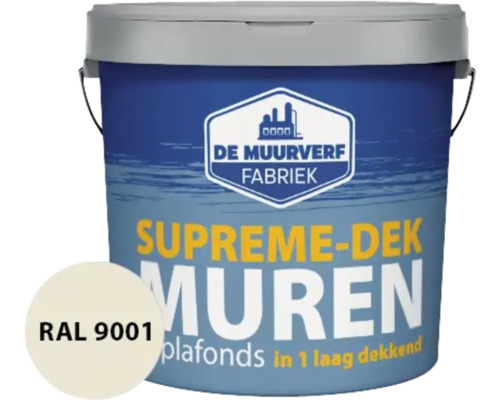 Emmer muurverf voor muren en plafonds met RAL 9001 kleur