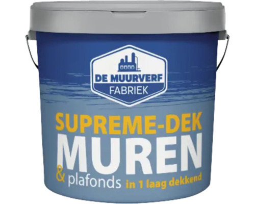 DE MUURVERFFABRIEK Supreme-dek muurverf RAL 9001 10 l Eimer met muurverf voor binnen