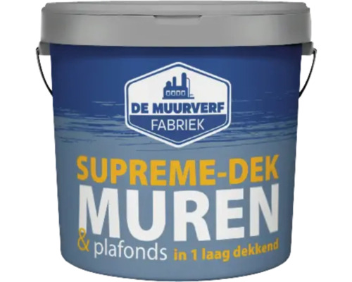 DE MUURVERFFABRIEK Supreme-dek muurverf wit 10 l Emmer muurverf voor binnen