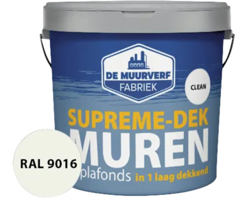 Emmer muurverf voor binnenshuis met RAL 9016