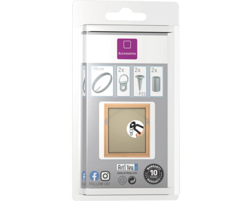 Accessoireset voor fotolijsten met draad, hangers, schroeven en afstandhouders