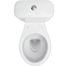 Afbeelding van een toilet met spoelreservoir van bovenaf