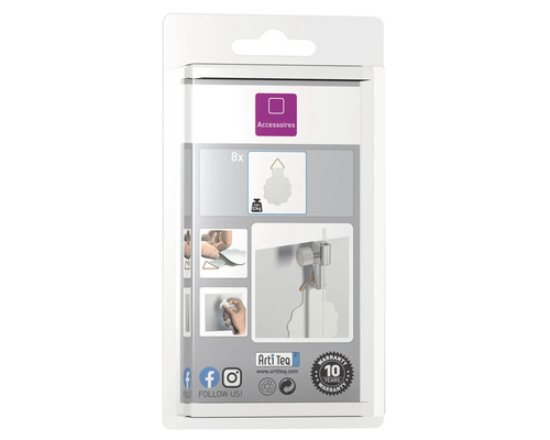 Verpakking met acht accessoires voor het ophangen van schilderijen