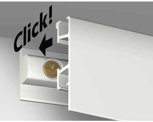 Detailopname van een plafondlijst met klikbevestiging