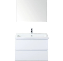 Wastafelmeubel met twee laden, opzetwastafel en spiegel